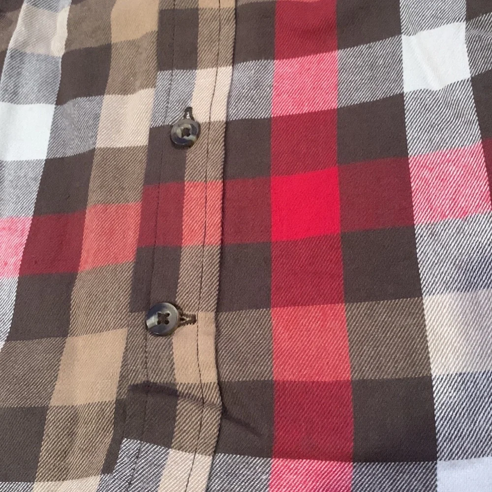 NWT Gymboree Brown Red Plaid Button Down 100% Cotton Shirt Size 5